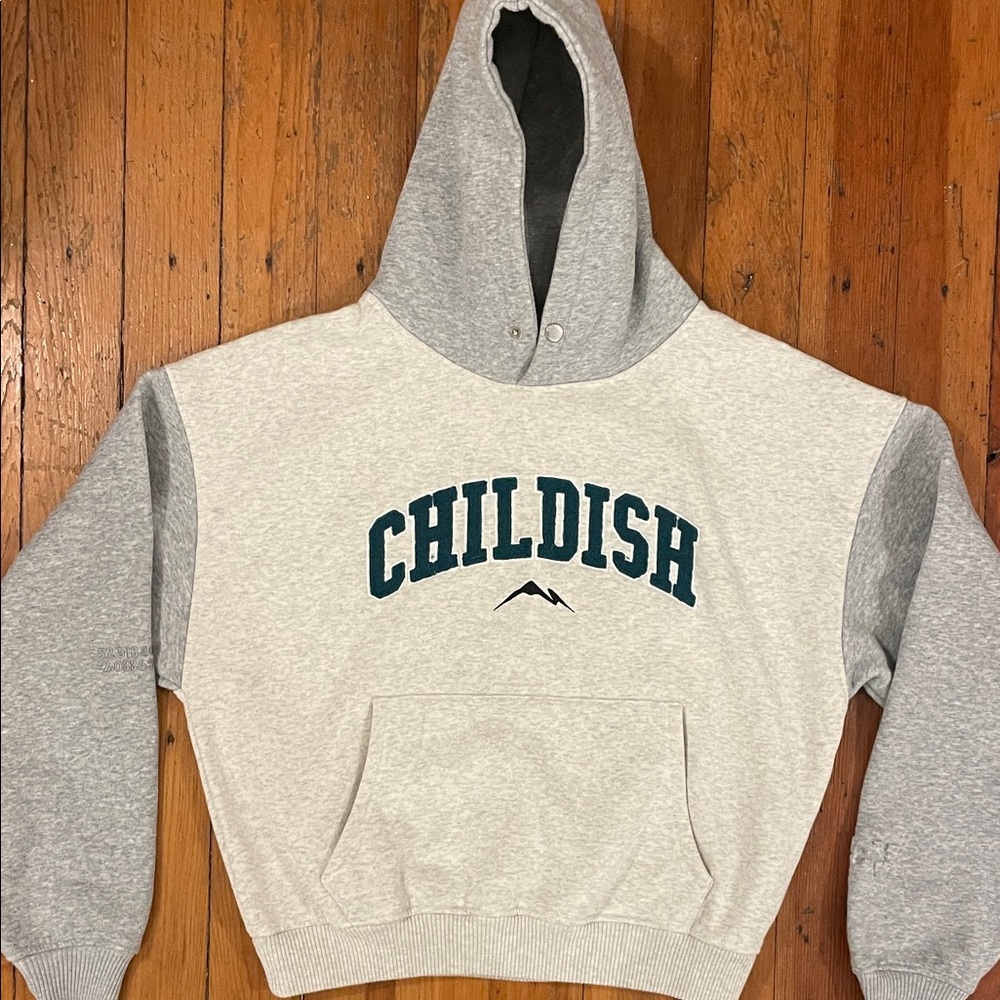 Childish Light Gray Two-Tone Hoodie